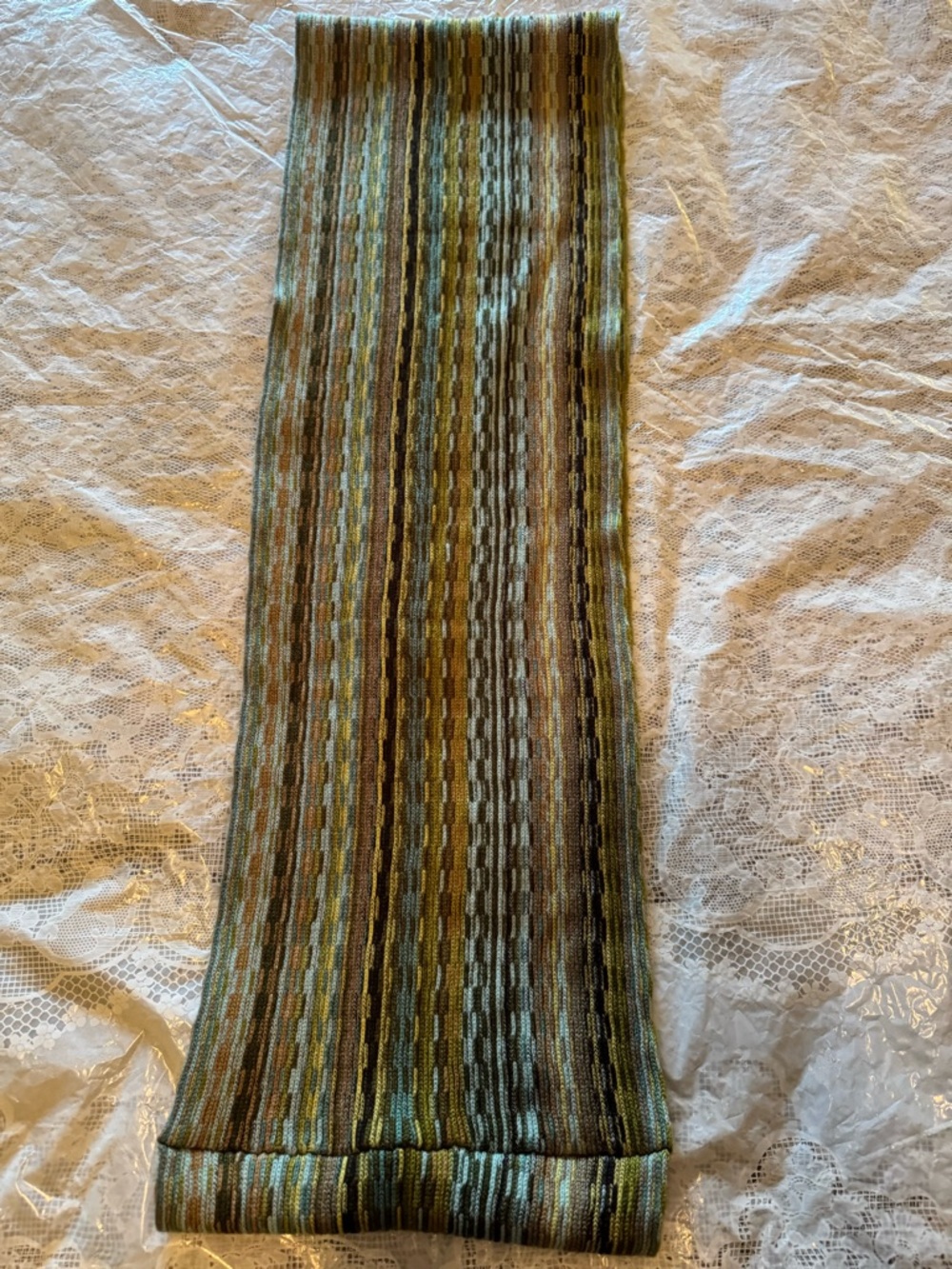 J. Jill Olive & Brown Striped Knit Scarf